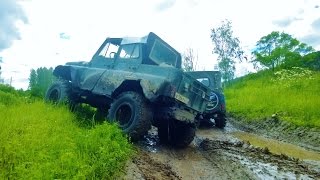 Уаз порвал задний мост в ручье