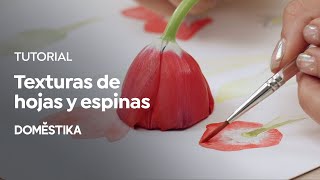 Tutorial acuarela: texturas de hojas y tallos - Paulina Maciel - Domestika