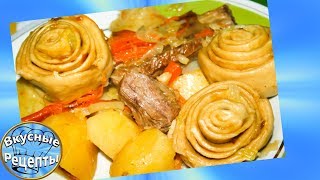 Штрудели с кислой капустой,  мясом и картошкой