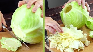 不是切高麗菜，而是挖空它