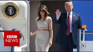 US President Donald Trump arrives in the UK - BBC News