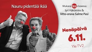 Nenäpäivä 2015 - liitto-orava Salme Pasi (Jyri Häkämies ja Joonas Nordman Nenäpäivässä)