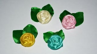 DIY Розочки из атласной ленты своими руками. Мастер класс