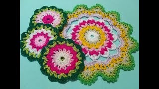 Набор подставок под горячее. Крючок для начинающих. Вязание крючком 2019.