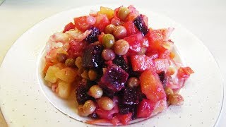 Очень простой и вкусный постный салат "ВИНЕГРЕТ"Классический рецепт.