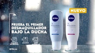 Anuncio NIVEA Bajo La Ducha Desmaquillador, di #AdiósOjosPanda.
