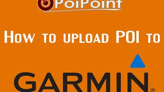 How to upload POI to GARMIN - Activate SpeedCamera Warnings
