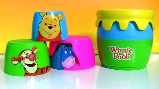 Winnie the Pooh Stacking Cups Surprise with Honey Pot Tigger & Eeyore Toy Surprise Eggs