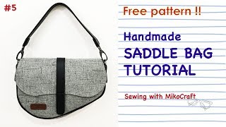 Cara membuat tas Saddle Bag (Pola PDF gratis) - Tutorial by Mikocraft