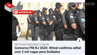 Concurso PM RJ 2020: Witzel confirma edital com 2 mil vagas para Soldados

Polícia Militar do RJ.