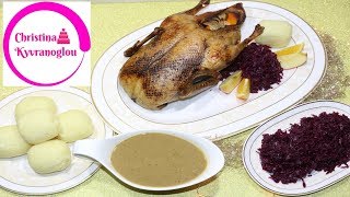 Weihnachtsente / gefüllte Ente mit Äpfeln und Orangen / Apfel-Orangensoße