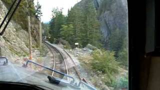Inside the cab of a BC Rail  train on a 2.2% grade in the Cheakamus Canyon