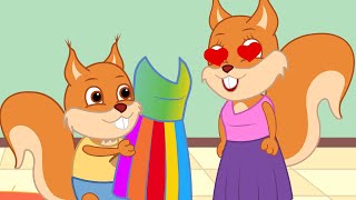 Famille d'Écureuil - Robe Arc-en-ciel Pour Maman Vidéos Animé 2021 en Français 13+