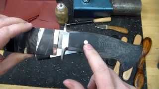 Custom Knife Making Bowie handle shaping with Nick Wheeler part 7