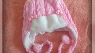шапка - ушанка на 4 - 5 лет, вязание спицами