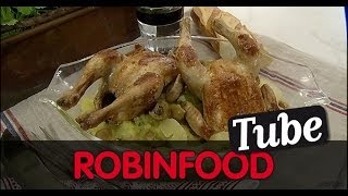 ROBINFOOD / Cabeza de jabalí con salsa lasarte + Picantón asado con patatas aplastadas