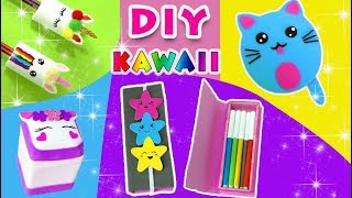 DIY. Идеи Kawaii своими руками. Канцелярия В КАВАЙНОМ СТИЛЕ / СКВИШИ КОРОБОЧКА. Hand made. How to make