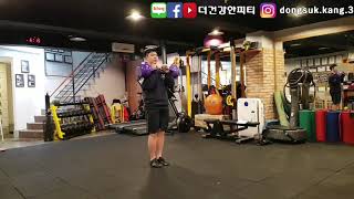 케틀벨 더블 랙 프론트 런지 Kettlebell double rack Front lunge
