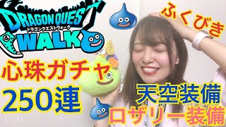 【ドラクエウォーク】心珠ガシャ250連してみた！天空装備、ロザリー装備ふくびきをおかわりで24連しちゃうよっ！！