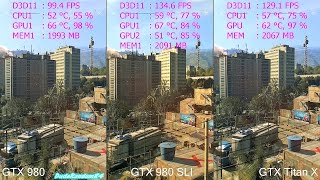 Dying Light GTX Titan X Vs GTX 980 SLI Vs GTX 980 Frame Rate Comparison