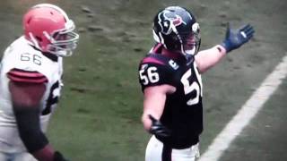 Houston Texans player Brian Cushing gets headbutted head split open VS Cleveland Browns