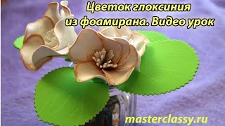 Из фоамирана для начинающих. Цветок глоксиния. Видео урок
