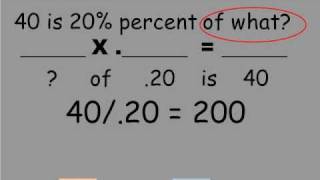 Solving percentage problems using reading skills
