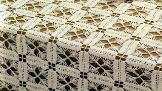 СКАТЕРТЬ КРЮЧКОМ ИЗ ПРОСТЫХ АЖУРНЫХ МОТИВОВ