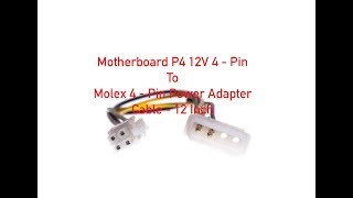 Motherboard P4 12V 4-Pin to Molex 4-Pin Power Adapter Cable 12 Inch P#2792