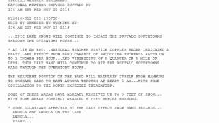 NWS Buffalo, NY Lake Effect Snow Warning 11-19-14