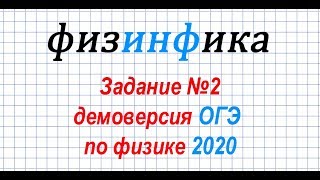 Физика ОГЭ 2020  Решение задания 2 ОГЭ по физике 2020