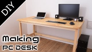 DIY机・PCデスクの作り方　コンセント収納ボックス付き作業机　【自作工房】～Making of  the PC DESK（working table）