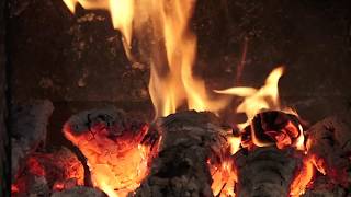 ✰ Ambiance REAL TIME FIRE in Fireplace HD 1080p video ✰ NO LOOP ✰ Relaxing fireplace sound
