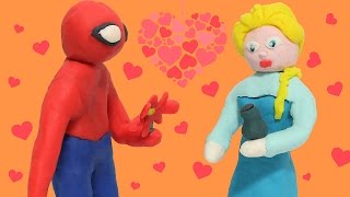 Spiderman Frozen Elsa Joker Play Doh Stop Motion Animation | Superheroes in Real Life