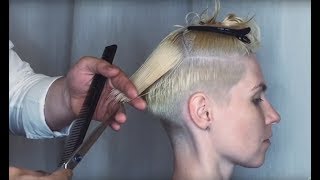 ЖЕНСКАЯ СТРИЖКА С ТУШЕВКОЙ И НЕСВЕДЕННЫМИ ЗОНАМИ/Undercut.