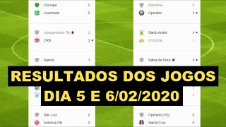 Copa do Brasil 2020 resultados dos jogos dia 5/02/2020