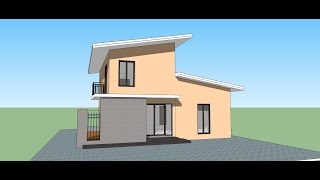 Sketchup  create Modern  House  (in 15 min.)