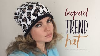 Как связать МОДНУЮ ШАПКУ ЖАККАРДОМ ? "ЛЕОПАРД" / HOW TO KNIT TREND LEOPARD HAT