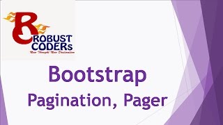 Bootstrap3 tutorial in hindi part-11| Pagination And Pager|How to create Pager example|Robust Coders