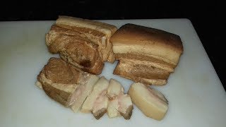 Сало варёно-копчёное в домашних условиях.