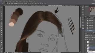 How to draw hair in photoshop (basic steps)