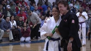 Chuck Norris - KICKSTART Belt Ceremony at Davila Middle School - 2012
