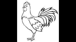 How to draw a chicken (hen) step by step easily | cock drawing tutorial for kids |  Art TV