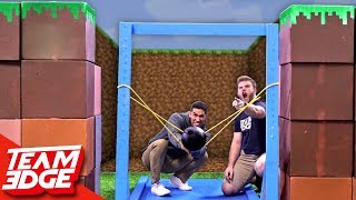 Minecraft Fort Battle IRL | GIANT Slingshot!!