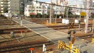 開かずの踏切 2 Railroad crossing in Japan - JR West kyoto Line 05