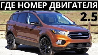 Где находится номер двигателя на Форд Куга 2.5 - 150 л.с.