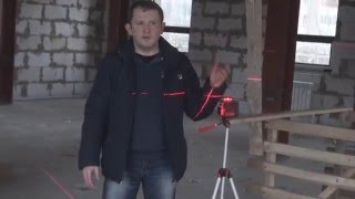 Лазерный уровень ADA CUBE 2-360.  Обзор на стройке.