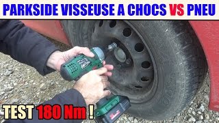 Devisser visser une roue de voiture test perceuse à chocs parkside pdssa 18