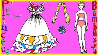 PAPER DOLLS beautiful pink dress QUIET BOOK HANDMADE PAPER CRAFTS