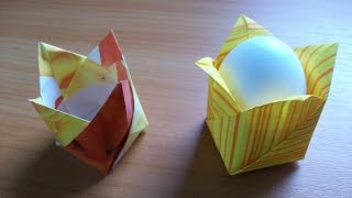 Как Сделать Поделки Своими Руками Из Бумаги К Пасхе. Коробочка Тюльпан Подставка Для Пасхальных яиц